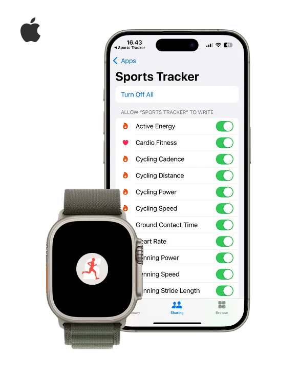 Apple Health sharing settings