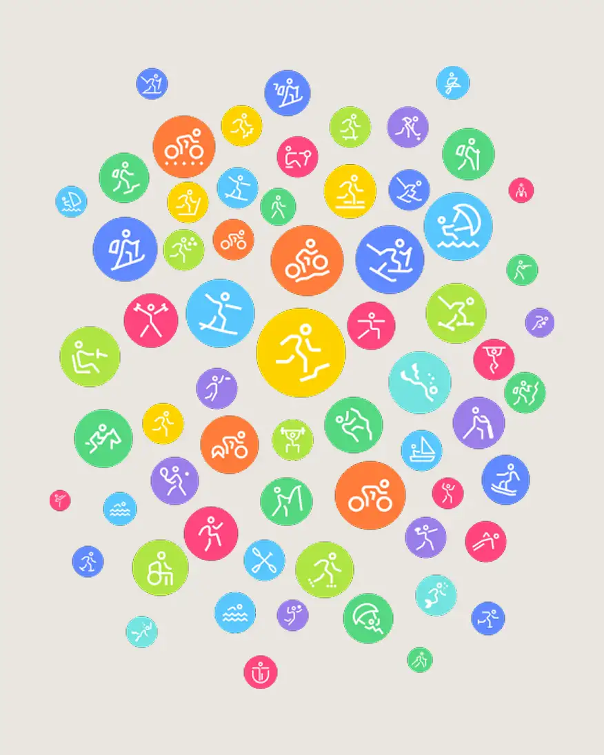 Grid of sport mode icons